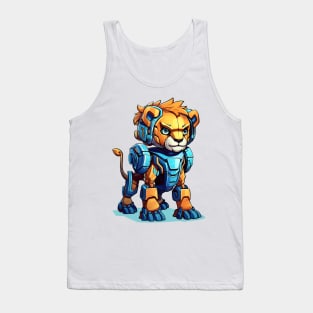 Cartoon lion robots. T-Shirt, Sticker. Tank Top